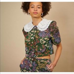 Sister Jane Tapestry Button Up Crop Top